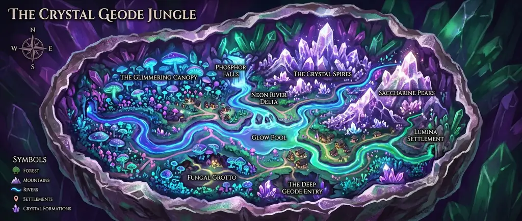 Stylized map of the Gummy Bear Fiesta world
